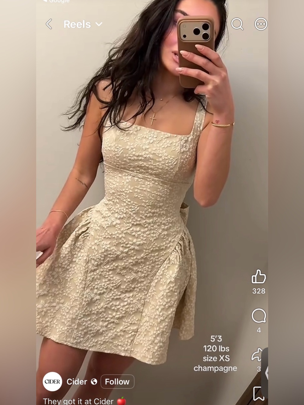 Cider Backless Bowknot Mini Dress size XS